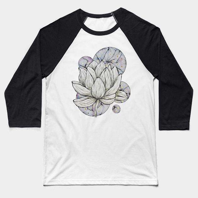 Lotus flower abstract IV Baseball T-Shirt by amyliafaizalart